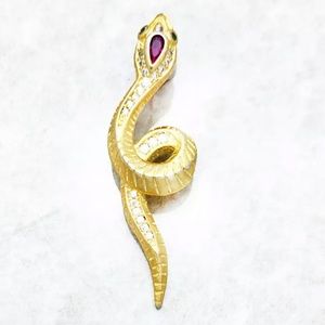 NEW s925 gold plated Snake pendant